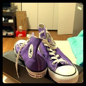 Converse purple hi top sneakers